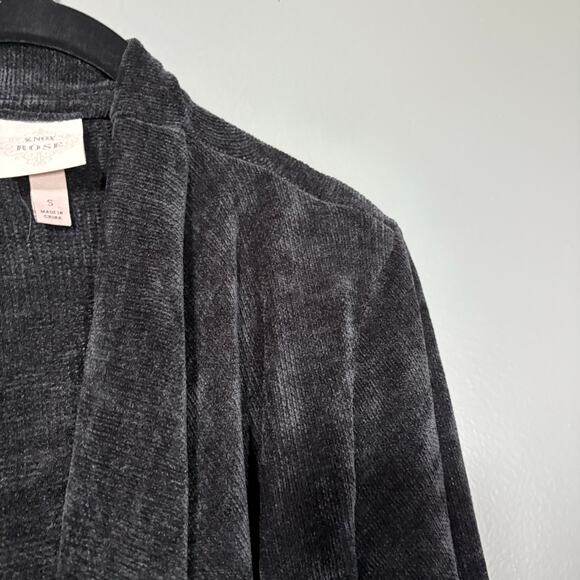 Knox Rose Women's Black Boho Whimsygoth Velveteen Cardigan Sweater - Size Small - Picture 2 of 6